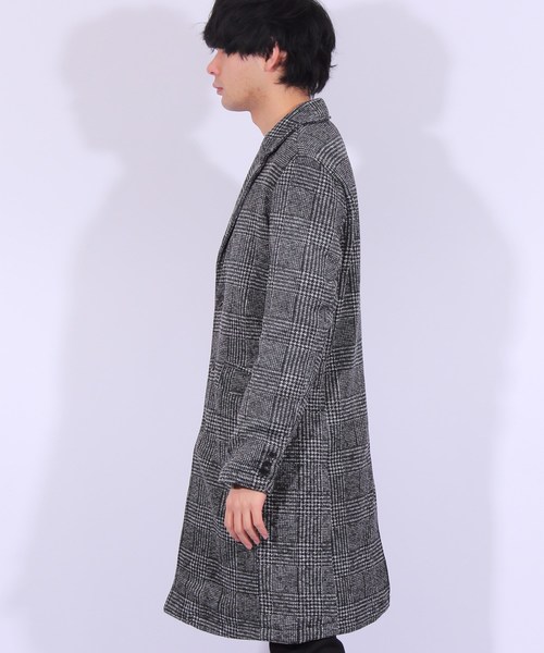 8(eight)(エイト)の「チェスターコート ニット フリース(チェスターコート・メンズ・チェック/ブラック/グレー・LARGE/X-LARGE/MEDIUM)」の10枚目の写真