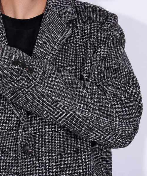 8(eight)(エイト)の「チェスターコート ニット フリース(チェスターコート・メンズ・チェック/ブラック/グレー・LARGE/X-LARGE/MEDIUM)」の15枚目の写真