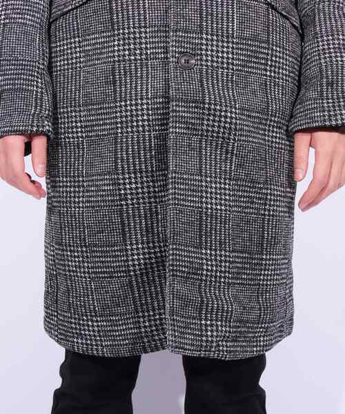 8(eight)(エイト)の「チェスターコート ニット フリース(チェスターコート・メンズ・チェック/ブラック/グレー・LARGE/X-LARGE/MEDIUM)」の20枚目の写真