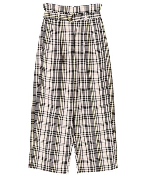 AMERICAN HOLIC（アメリカンホリック）の「ウエストフリルベルト付ワイドパンツ（その他パンツ・レディース・ストライプ/チェック/ブラウン系その他4・M/L）」の6枚目の写真