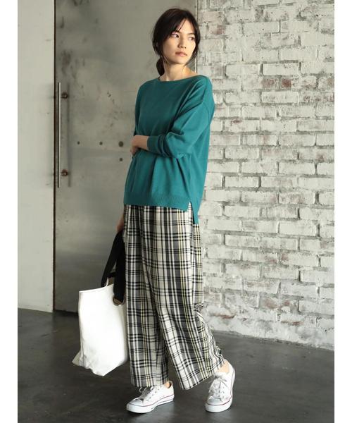 AMERICAN HOLIC（アメリカンホリック）の「ウエストフリルベルト付ワイドパンツ（その他パンツ・レディース・ストライプ/チェック/ブラウン系その他4・M/L）」の8枚目の写真