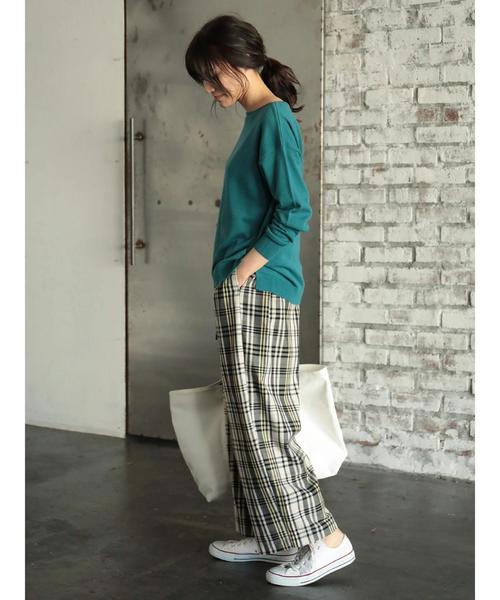 AMERICAN HOLIC（アメリカンホリック）の「ウエストフリルベルト付ワイドパンツ（その他パンツ・レディース・ストライプ/チェック/ブラウン系その他4・M/L）」の9枚目の写真