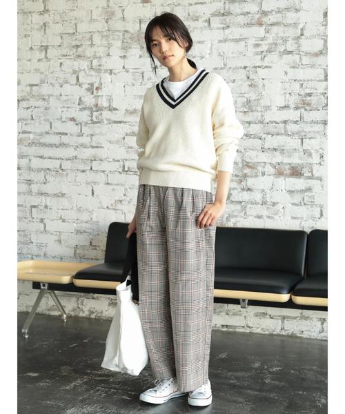 AMERICAN HOLIC（アメリカンホリック）の「ウエストフリルベルト付ワイドパンツ（その他パンツ・レディース・ストライプ/チェック/ブラウン系その他4・M/L）」の13枚目の写真