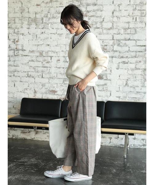 AMERICAN HOLIC（アメリカンホリック）の「ウエストフリルベルト付ワイドパンツ（その他パンツ・レディース・ストライプ/チェック/ブラウン系その他4・M/L）」の14枚目の写真