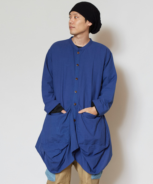 チャイハネ(チャイハネ)の「【チャイハネ】yul プレーン変形MEN'Sバンドカラーシャツ(シャツ/ブラウス・メンズ・ブラック/ベージュ/カーキ/ブルー/マスタード/ネイビー・FREE)」の5枚目の写真