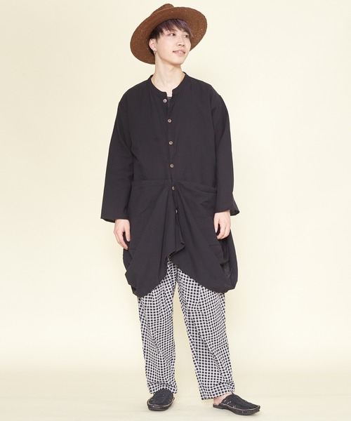 チャイハネ(チャイハネ)の「【チャイハネ】yul プレーン変形MEN'Sバンドカラーシャツ(シャツ/ブラウス・メンズ・ブラック/ベージュ/カーキ/ブルー/マスタード/ネイビー・FREE)」の20枚目の写真