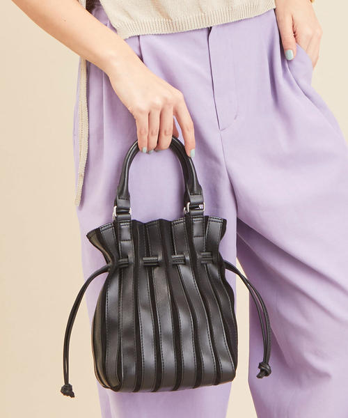 BEAUTY&YOUTH UNITED ARROWS（ビューティーアンドユースユナイテッドアローズ）の「BY∴ コンビパネルミニドローストトートバッグ -2WAY- ο（トートバッグ・レディース・ブラック/ライム/ライトグレー/オフホワイト・FREE）」の6枚目の写真