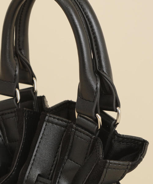 BEAUTY&YOUTH UNITED ARROWS（ビューティーアンドユースユナイテッドアローズ）の「BY∴ コンビパネルミニドローストトートバッグ -2WAY- ο（トートバッグ・レディース・ブラック/ライム/ライトグレー/オフホワイト・FREE）」の18枚目の写真