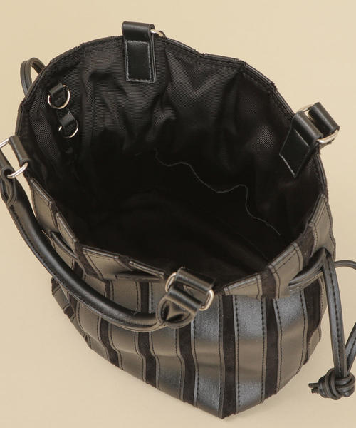 BEAUTY&YOUTH UNITED ARROWS（ビューティーアンドユースユナイテッドアローズ）の「BY∴ コンビパネルミニドローストトートバッグ -2WAY- ο（トートバッグ・レディース・ブラック/ライム/ライトグレー/オフホワイト・FREE）」の7枚目の写真