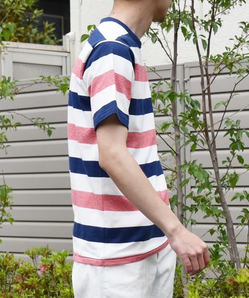 SHIPS(シップス)の「SC: MADE IN JAPAN ミニパイル/ボーダー ポケット Tシャツ(Tシャツ/カットソー・メンズ・ネイビー/グレー/レッド/ベージュ/ブルー・MEDIUM/X-LARGE/LARGE/SMALL)」の10枚目の写真