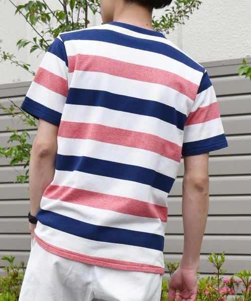 SHIPS(シップス)の「SC: MADE IN JAPAN ミニパイル/ボーダー ポケット Tシャツ(Tシャツ/カットソー・メンズ・ネイビー/グレー/レッド/ベージュ/ブルー・MEDIUM/X-LARGE/LARGE/SMALL)」の11枚目の写真