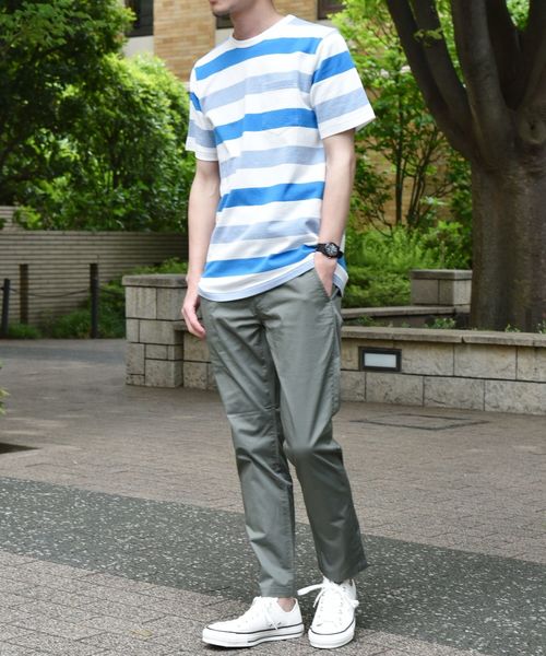 SHIPS(シップス)の「SC: MADE IN JAPAN ミニパイル/ボーダー ポケット Tシャツ(Tシャツ/カットソー・メンズ・ネイビー/グレー/レッド/ベージュ/ブルー・MEDIUM/X-LARGE/LARGE/SMALL)」の14枚目の写真
