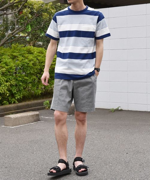 SHIPS(シップス)の「SC: MADE IN JAPAN ミニパイル/ボーダー ポケット Tシャツ(Tシャツ/カットソー・メンズ・ネイビー/グレー/レッド/ベージュ/ブルー・MEDIUM/X-LARGE/LARGE/SMALL)」の16枚目の写真
