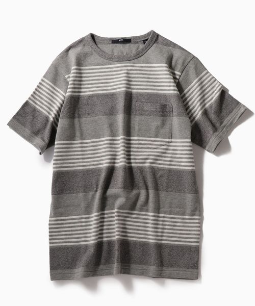 SHIPS(シップス)の「SC: MADE IN JAPAN ミニパイル/ボーダー ポケット Tシャツ(Tシャツ/カットソー・メンズ・ネイビー/グレー/レッド/ベージュ/ブルー・MEDIUM/X-LARGE/LARGE/SMALL)」の17枚目の写真