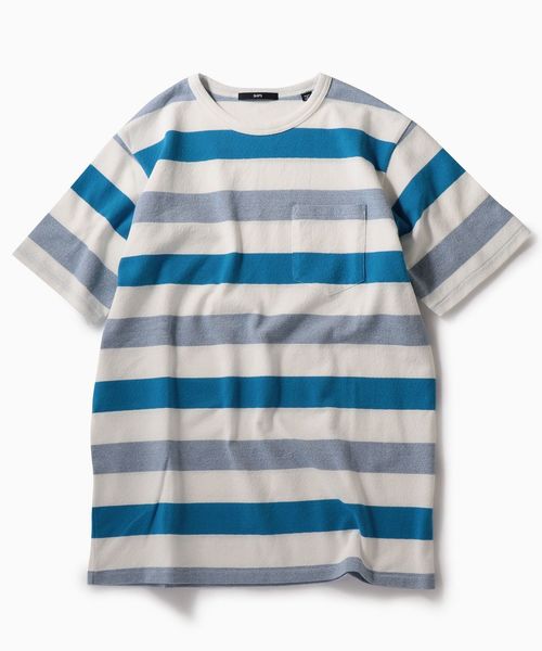 SHIPS(シップス)の「SC: MADE IN JAPAN ミニパイル/ボーダー ポケット Tシャツ(Tシャツ/カットソー・メンズ・ネイビー/グレー/レッド/ベージュ/ブルー・MEDIUM/X-LARGE/LARGE/SMALL)」の20枚目の写真
