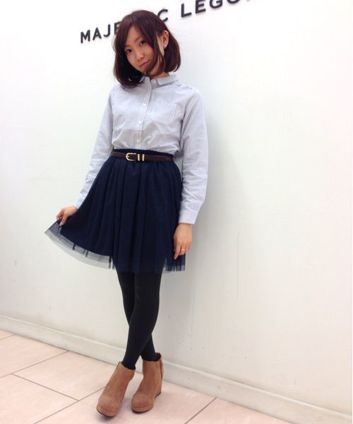 MAJESTIC LEGON（マジェスティックレゴン）の「Ｓラメチュールスカート（スカート・レディース・アイボリー/ブラック/ネイビー・FREE）」の3枚目の写真