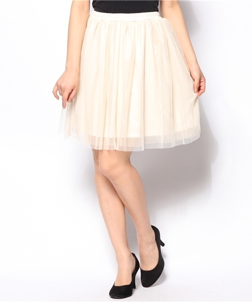 MAJESTIC LEGON（マジェスティックレゴン）の「Ｓラメチュールスカート（スカート・レディース・アイボリー/ブラック/ネイビー・FREE）」の4枚目の写真