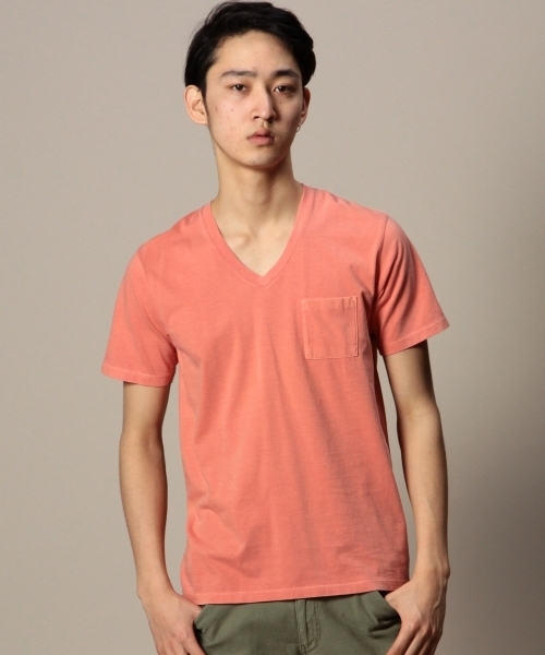 BEAUTY&YOUTH UNITED ARROWS（ビューティーアンドユースユナイテッドアローズ）の「BY チューブ 1ポケット Vネック ショートスリーブ カットソー ◆（Tシャツ/カットソー・メンズ・ホワイト/ダークグレー/ロイヤルブルー/イエロー/ライトブルー/ライトピンク/ライトグレー・MEDIUM/SMALL/LARGE/X-LARGE）」の7枚目の写真