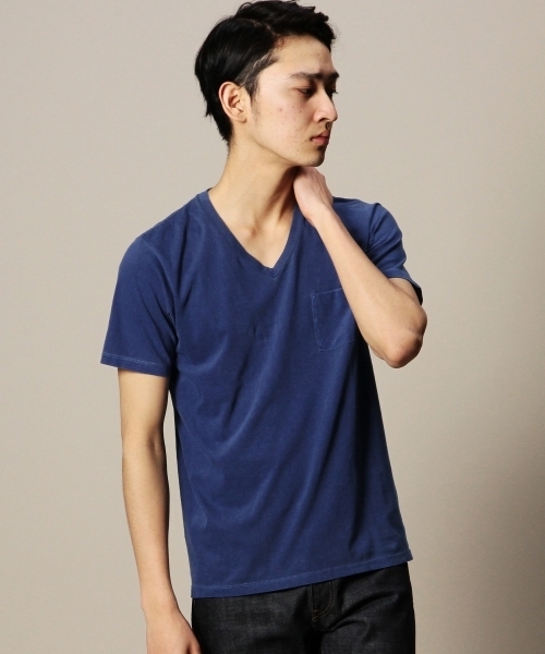 BEAUTY&YOUTH UNITED ARROWS（ビューティーアンドユースユナイテッドアローズ）の「BY チューブ 1ポケット Vネック ショートスリーブ カットソー ◆（Tシャツ/カットソー・メンズ・ホワイト/ダークグレー/ロイヤルブルー/イエロー/ライトブルー/ライトピンク/ライトグレー・MEDIUM/SMALL/LARGE/X-LARGE）」の5枚目の写真