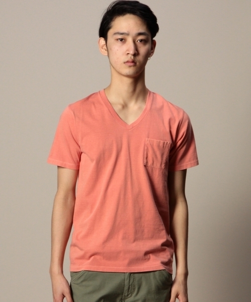 BEAUTY&YOUTH UNITED ARROWS（ビューティーアンドユースユナイテッドアローズ）の「BY チューブ 1ポケット Vネック ショートスリーブ カットソー ◆（Tシャツ/カットソー・メンズ・ホワイト/ダークグレー/ロイヤルブルー/イエロー/ライトブルー/ライトピンク/ライトグレー・MEDIUM/SMALL/LARGE/X-LARGE）」の8枚目の写真