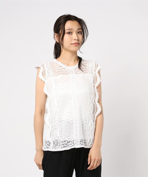 セール 総レースノースリーブブラウス シャツ ブラウス Mew S Refined Clothes ミューズリファインドクローズ のファッション通販 Zozotown