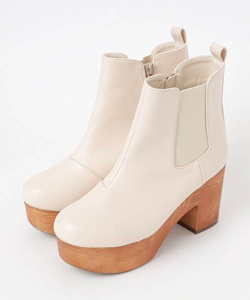 one after another NICE CLAUP(ワンアフターアナザーナイスクラップ)の「サイドゴアブーツ(ブーツ・レディース・アイボリー/ブラック/ダークブラウン・SMALL/MEDIUM/LARGE)」の2枚目の写真