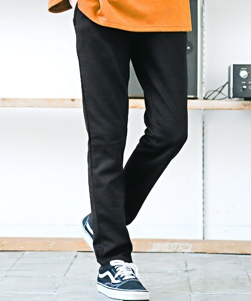 LUXSTYLE(ラグスタイル)の「ポンチテーパードパンツ(スウェットパンツ・メンズ・ブラック/ネイビー/杢グレー/チャコール・M/L/XL)」の2枚目の写真