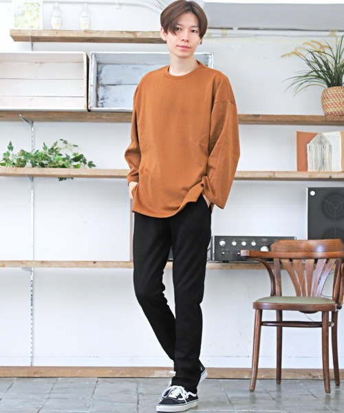 LUXSTYLE(ラグスタイル)の「ポンチテーパードパンツ(スウェットパンツ・メンズ・ブラック/ネイビー/杢グレー/チャコール・M/L/XL)」の18枚目の写真
