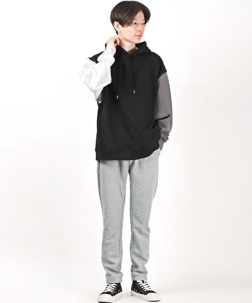 LUXSTYLE(ラグスタイル)の「ポンチテーパードパンツ(スウェットパンツ・メンズ・ブラック/ネイビー/杢グレー/チャコール・M/L/XL)」の21枚目の写真