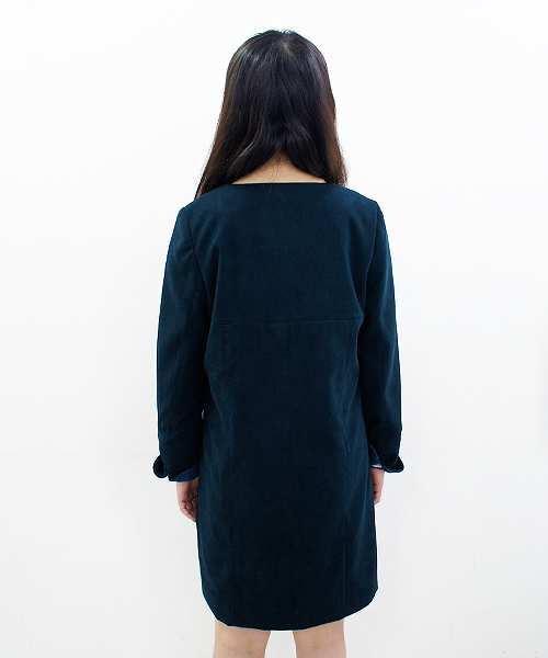 CIAOPANIC（チャオパニック）の「【Ciaopanic】Vネックノーカラーコート（ノーカラージャケット・レディース・オフホワイト/ベージュ/ネイビー/ブラック・FREE）」の12枚目の写真