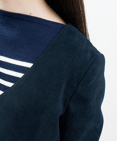 CIAOPANIC（チャオパニック）の「【Ciaopanic】Vネックノーカラーコート（ノーカラージャケット・レディース・オフホワイト/ベージュ/ネイビー/ブラック・FREE）」の13枚目の写真