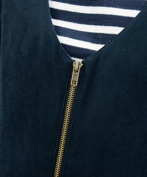 CIAOPANIC（チャオパニック）の「【Ciaopanic】Vネックノーカラーコート（ノーカラージャケット・レディース・オフホワイト/ベージュ/ネイビー/ブラック・FREE）」の14枚目の写真