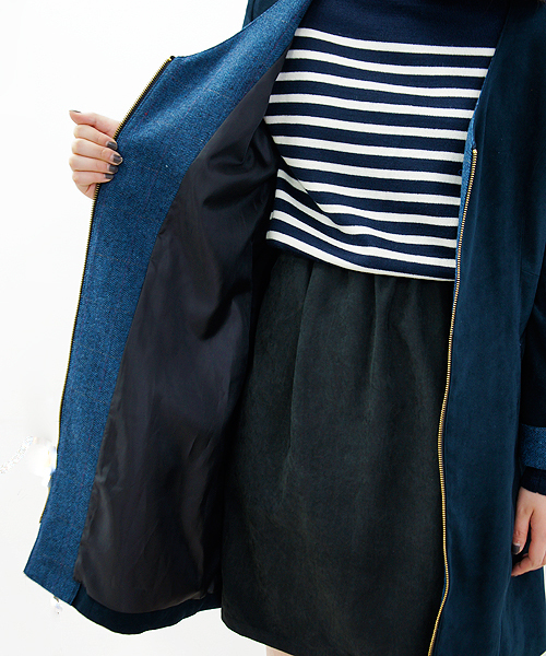 CIAOPANIC（チャオパニック）の「【Ciaopanic】Vネックノーカラーコート（ノーカラージャケット・レディース・オフホワイト/ベージュ/ネイビー/ブラック・FREE）」の8枚目の写真