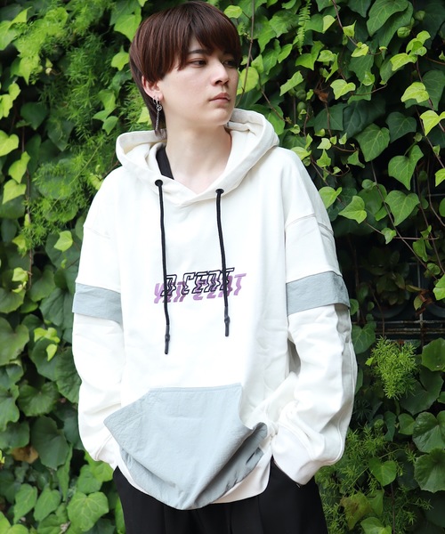 rovtski（ロフトスキー）の「D-VINCENT DESIGN CREW PARKA/デザインクルーネックスウェット トレーナー&パーカー（パーカー・メンズ・ホワイト系その他/ブラック系その他/グレー系その他/グリーン系その他/ホワイト系その他2/ホワイト系その他3/ブラック系その他3/グリーン系その他2/ブラック系その他2・FREE）」の3枚目の写真