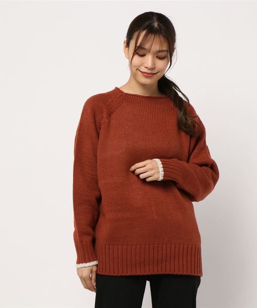 CRAFT STANDARD BOUTIQUE(クラフトスタンダードブティック)の「ボトルネックラグランニットプルオーバー●*(ニット/セーター)」|テラコッタ