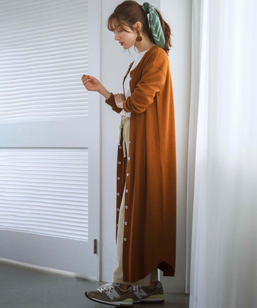 GeeRA（ジーラ）の「３ｗａｙボタンロングワンピース（シャツワンピース・レディース・ブラウン/ブラック・LARGE/MEDIUM）」の9枚目の写真