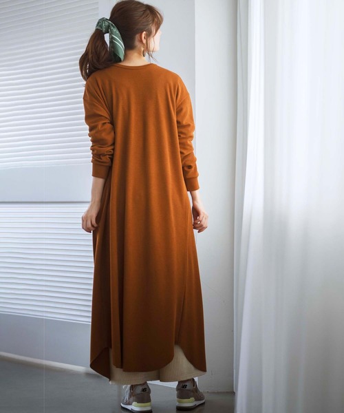 GeeRA（ジーラ）の「３ｗａｙボタンロングワンピース（シャツワンピース・レディース・ブラウン/ブラック・LARGE/MEDIUM）」の8枚目の写真