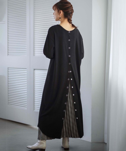 GeeRA（ジーラ）の「３ｗａｙボタンロングワンピース（シャツワンピース・レディース・ブラウン/ブラック・LARGE/MEDIUM）」の12枚目の写真