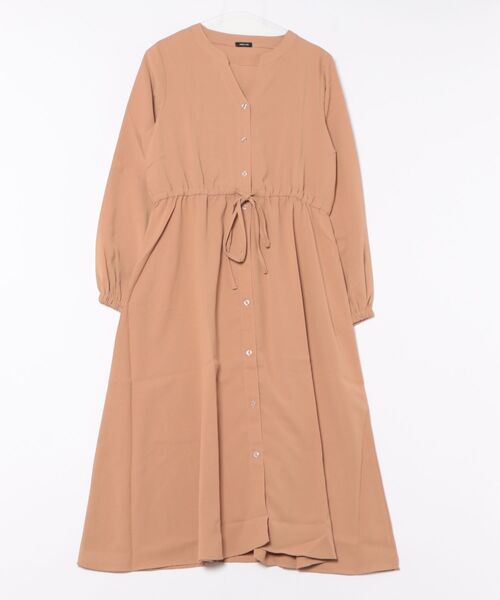 STYLEBLOCK(スタイルブロック)の「レーヨンライクウエストドロストシャーリングガウンワンピース(ワンピース・レディース・ベージュ/グリーン/グレー系その他・M)」の2枚目の写真