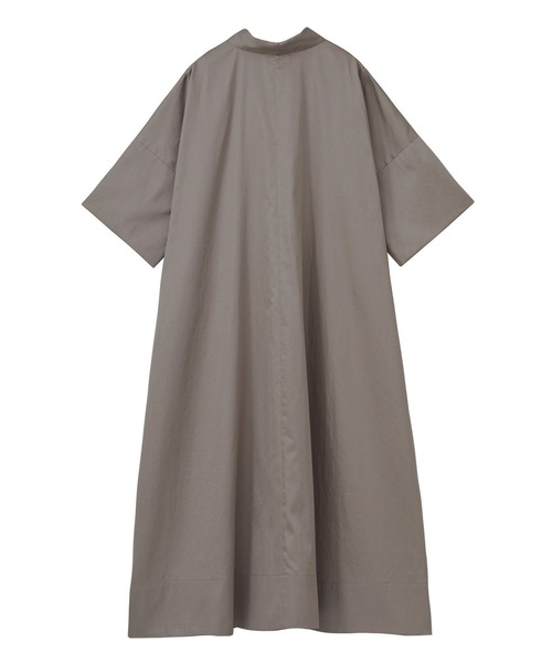 1er Arrondissement（プルミエアロンディスモン）の「綿サテンフレアーワンピース（シャツワンピース・レディース・グレイッシュベージュ/ベージュ/オフホワイト・38/36）」の7枚目の写真