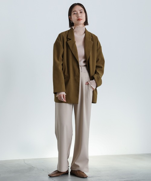 select MOCA（セレクトモカ）の「2021 AW シアープリーツメロートップス（Tシャツ/カットソー・レディース・ブラック/ベージュ/ブラウン/ライトグレー/パープル/アッシュ・FREE）」の8枚目の写真