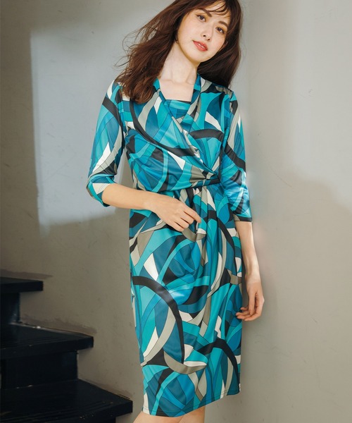 幾何柄ジャージー素材ワンピース ワンピース Ranan ラナン のファッション通販 Zozotown