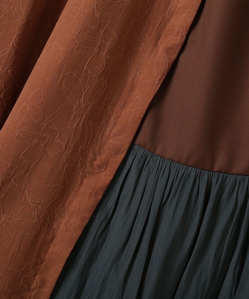 TEVALT（ヴァレット）の「フラワージャガード　配色イレヘムスカート（スカート・レディース・ブラック/ブラウン/ミント・38）」の10枚目の写真