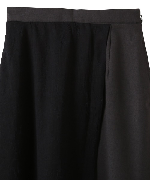 TEVALT（ヴァレット）の「フラワージャガード　配色イレヘムスカート（スカート・レディース・ブラック/ブラウン/ミント・38）」の8枚目の写真