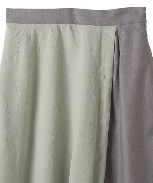 TEVALT（ヴァレット）の「フラワージャガード　配色イレヘムスカート（スカート・レディース・ブラック/ブラウン/ミント・38）」の5枚目の写真