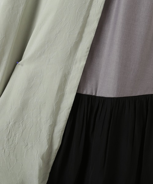 TEVALT（ヴァレット）の「フラワージャガード　配色イレヘムスカート（スカート・レディース・ブラック/ブラウン/ミント・38）」の4枚目の写真