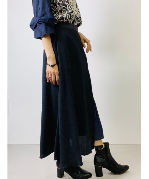 TEVALT（ヴァレット）の「フラワージャガード　配色イレヘムスカート（スカート・レディース・ブラック/ブラウン/ミント・38）」の17枚目の写真