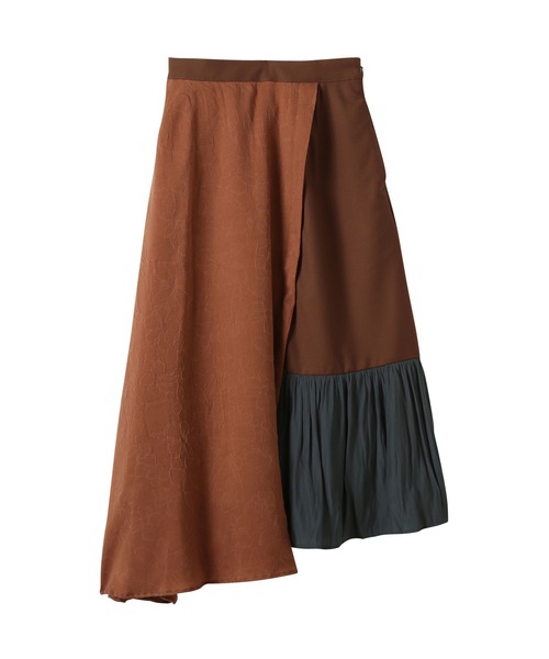 TEVALT（ヴァレット）の「フラワージャガード　配色イレヘムスカート（スカート・レディース・ブラック/ブラウン/ミント・38）」の15枚目の写真