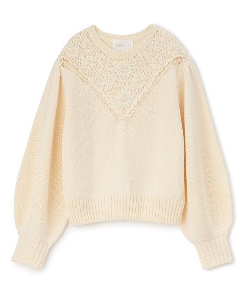 Supreme.La.La. - Supreme.La.La.シュープリームララインターシャフラワーシシュウニット Supreme.La.La.（シュープリームララ）の「フラワーモチーフ