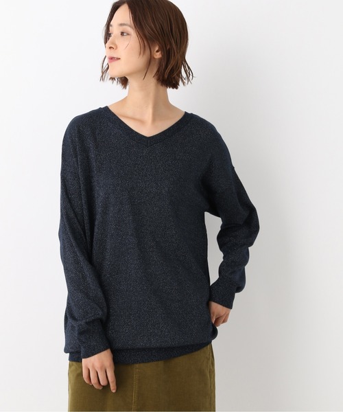 LEPSIM（レプシィム）の「12G洗えるドレープニット　887146（ニット/セーター・レディース・ベージュ/ネイビー/オフホワイト/カーキ・FREE）」の4枚目の写真